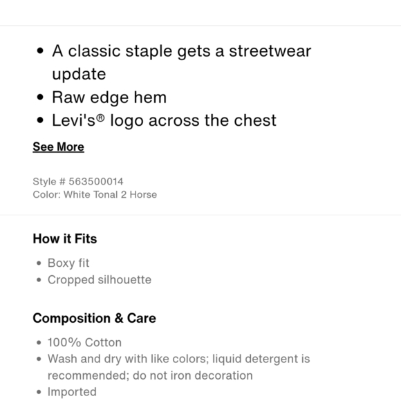 Levi's Two Horse Raw Cut Hem Hoodie White Women's M - Picture 6 of 8